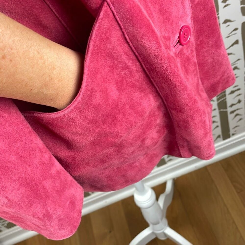 Dialogue Raspberry Pink Suede Blazer S - Picture 10 of 15